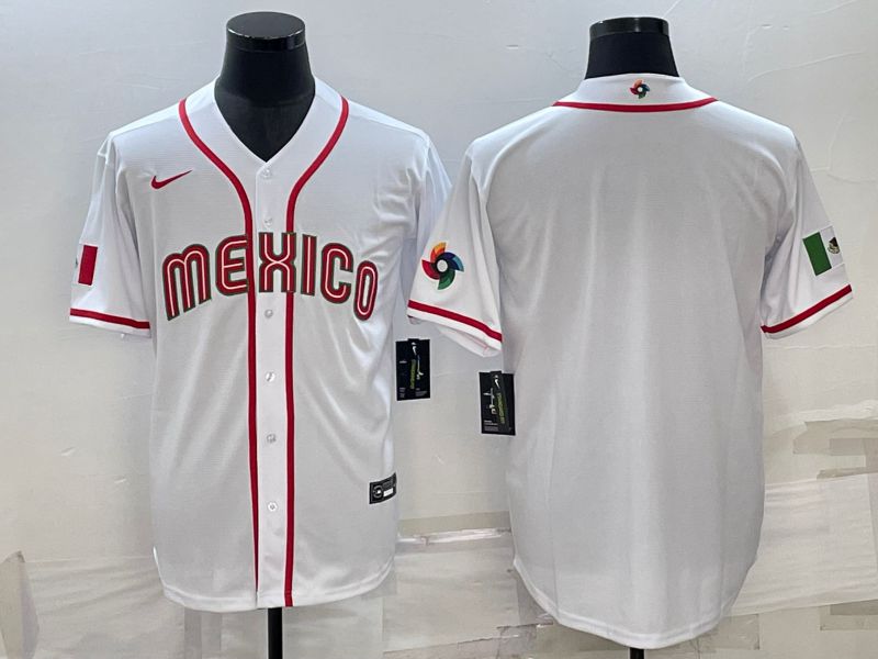 Men 2023 World Cub Mexico Blank White Nike MLB Jersey4->more jerseys->MLB Jersey